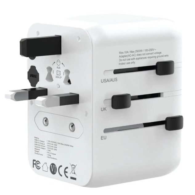 آداپتور برق گرین لاین مدل Green Lion 12W Universal Travel Adapter GN12WUAD