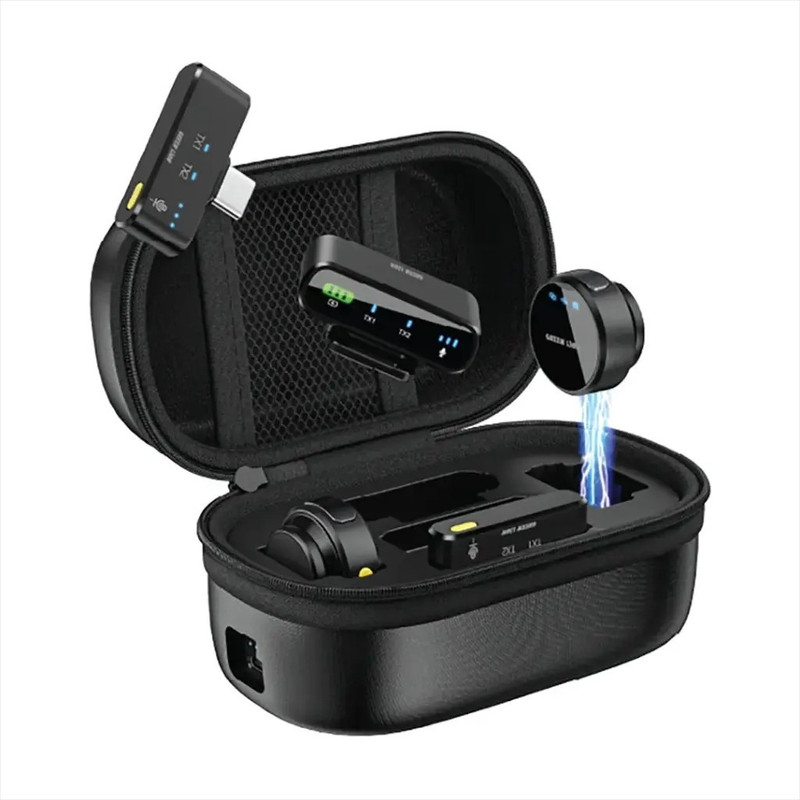 ست میکروفن بی سیم گرین لاین مدل GM-85X با درگاه‌های اتصال USB C